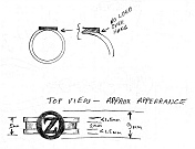 A thumbnail sketch of what the &ldquo;OZ&rdquo; rings would look like in advance of fabricating them, quickly drawn for client’s approval by Dwight H. Bennett.