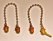 Ball Chain Acorn Finials, like these &ldquo;Hubbell Removables&rdquo; used on lamps in the 1920s were reverse engineered and hand-fabricated by Dwight H. Bennett.