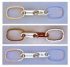 3 Automotive-Themed Sterling Silver Link-Lock Key Rings were designed and hand-fabricated by Dwight H. Bennett.